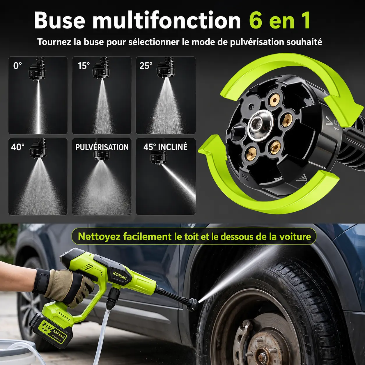 Nettoyeur haute pression portable sans fil 100 bar — image 2