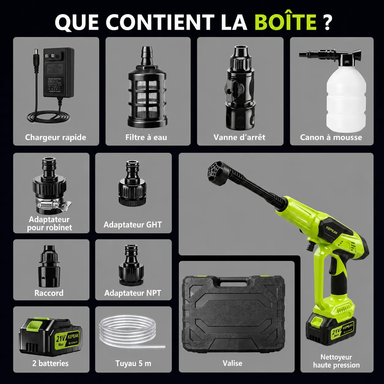 Nettoyeur haute pression portable sans fil 100 bar — image 6